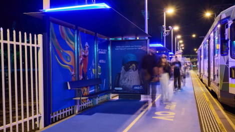 ANZ partners with JCDecaux for tram stop takeover during Australian Open